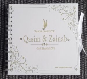 Qasim and Zainab walima Guest Book