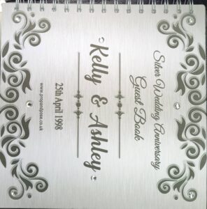 Kelly and Ashlay Sliver Wedding Anniversary Guest Book